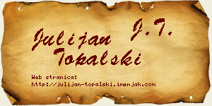 Julijan Topalski vizit kartica